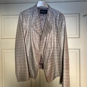 Lafayette 148 lightweight lined leather jacket